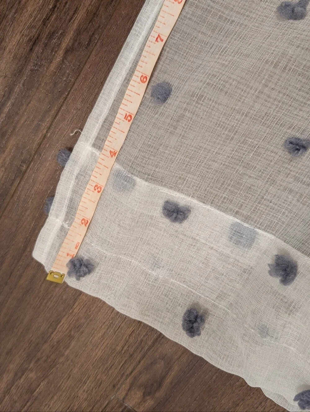 4 Panels Of Cafe Curtains Sheer Dot Window Curtains - White with Gray Dot
